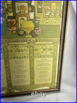Vintage Franklyn Picture Co. Bar Guide Poster RARE 21x29 Inch Original