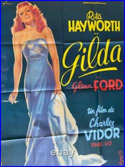 Vintage Gilda Classic Movie Poster Rita Hayworth French 1 Panel Grande R-1972