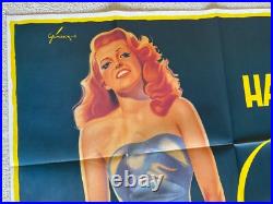 Vintage Gilda Classic Movie Poster Rita Hayworth French 1 Panel Grande R-1972