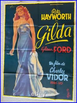 Vintage Gilda Classic Movie Poster Rita Hayworth French 1 Panel Grande R-1972
