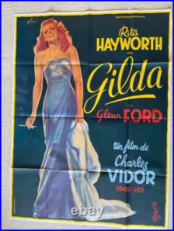 Vintage Gilda Classic Movie Poster Rita Hayworth French 1 Panel Grande R-1972