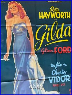 Vintage Gilda Classic Movie Poster Rita Hayworth French 1 Panel Grande R-1972
