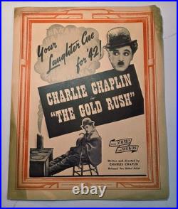 Vintage Gold Rush Charlie Chaplin 1942- 11 x 13,75 Original Movie Poster