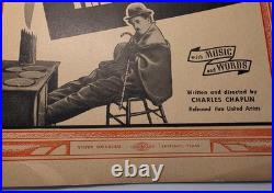 Vintage Gold Rush Charlie Chaplin 1942- 11 x 13,75 Original Movie Poster
