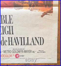 Vintage Gone With The Wind 1968 MGM Re-release Movie Poster 27 X 41