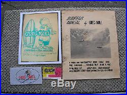 Vintage Greg Noll surfboard movie poster lam card surfing set 1960s rick griffin
