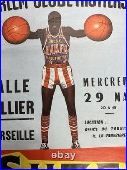 Vintage Harlem Globetrotters Poster France French Liqueur Suze Basketball 1960's