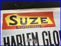 Vintage Harlem Globetrotters Poster France French Liqueur Suze Basketball 1960's