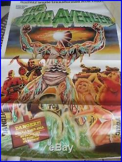 Vintage Horror Toxic Avenger Original Rolled Htf Movie Poster Estate Find