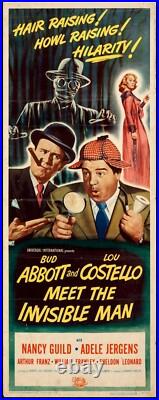 Vintage Horror Vintage Movie Poster Insert Abbott Costello MEET THE INVISBLE MAN