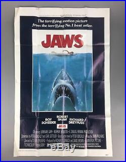 Vintage JAWS Original 1975 One Sheet Litho Movie Poster