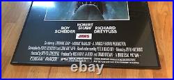 Vintage Jaws poster from 1975 movie framed and mounted 39x27 inches Collectible