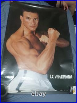 Vintage Jean Claude Van Damme Poster 26x38 Original 1980s Italy Licensed