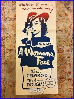 Vintage Joan Crawford Poster A Woman's Face 1941