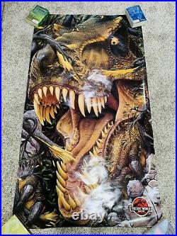 Vintage Jurassic Park Lost World Movie HUGE T-Rex Poster NEW 40x72 Rare