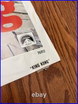 Vintage KING KONG 1976 Advance One Sheet Movie Poster 27 x 41 RARE