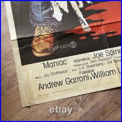 Vintage MANIAC 1980 Original Folded Horror Film Movie Poster 27x40 Spain