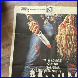 Vintage MANIAC 1980 Original Folded Horror Film Movie Poster 27x40 Spain