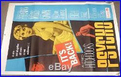 Vintage MOVIE POSTER 27x41 PSYCHO R-1965Alfred Hitchcock, Janet Leigh