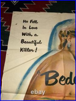 Vintage Mid Century Crime Drama Movie Poster Bedevilled CinemaScope 1955 MGM