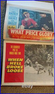 Vintage Military WW2 lobby cards Movie posters 11x17 Huge lot of 62 in album