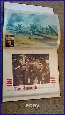 Vintage Military WW2 lobby cards Movie posters 11x17 Huge lot of 62 in album
