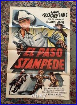 Vintage Movie Film Advertising Poster El Paso Stampede