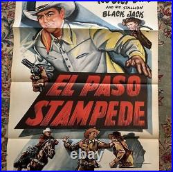 Vintage Movie Film Advertising Poster El Paso Stampede