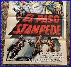 Vintage Movie Film Advertising Poster El Paso Stampede