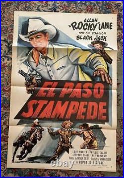 Vintage Movie Film Advertising Poster El Paso Stampede