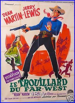 Vintage Movie Poster 1956 Film Le Trouillard Du Far-west Pardners Jerry Lewis