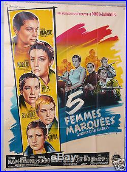Vintage Movie Poster 1960 Film 5 Femmes Marquees Five Branded Womens