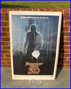 Vintage Movie Poster 1982 Friday The 13th Part 3 3d 40 1/2 X 27 1/8 Halloween