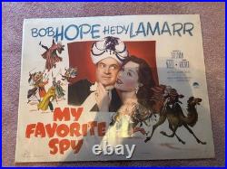Vintage Movie Poster 1/2 SH My Favorite Spy 1951 Hedy Lamarr Bob Hope