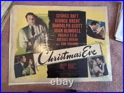 Vintage Movie Poster 1/2 Sheet Lot Of Two A & B Christmas Eve George Raft 1947