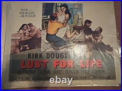 Vintage Movie Poster 1/2 Sheet Lust for Life 1956 Kirk Douglas