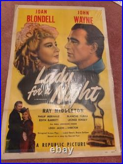 Vintage Movie Poster 1 SH Lady for a Night R50 John Wayne Joan Blondell