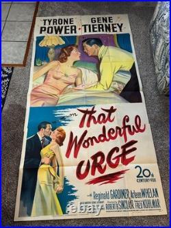 Vintage Movie Poster 3 SH That Wonderful Urge 1948 Tyrone Power Gene Tierney