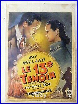 Vintage Movie Poster Circle Of Danger Ray Milland Belgium Rare