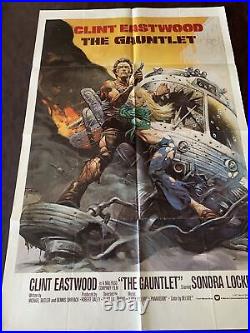 Vintage Movie Poster Clint Eastwood The Gauntlet One Sheet Cinema Bill Art