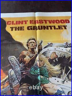 Vintage Movie Poster Clint Eastwood The Gauntlet One Sheet Cinema Bill Art