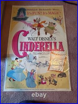 Vintage Movie Poster Disney's Cinderella Reissue 1973