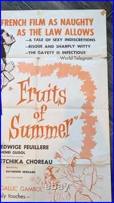 Vintage Movie Poster FRUITS OF SUMMER French Racy Risque Adult Original 27x41