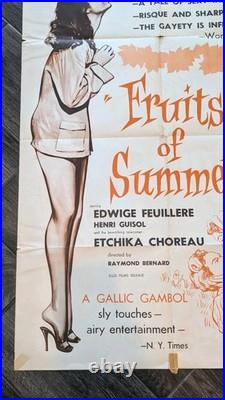 Vintage Movie Poster FRUITS OF SUMMER French Racy Risque Adult Original 27x41