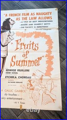Vintage Movie Poster FRUITS OF SUMMER French Racy Risque Adult Original 27x41