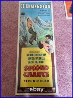 Vintage Movie Poster Insert Second Chance 1953 Robert Mitchum