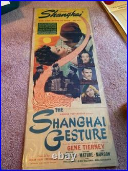 Vintage Movie Poster Insert The Shanghai Gesture 1941 Gene Tierney Rare Vintage Movie Poster Insert The Shanghai Gesture 1941 Gene Tierney Rare
