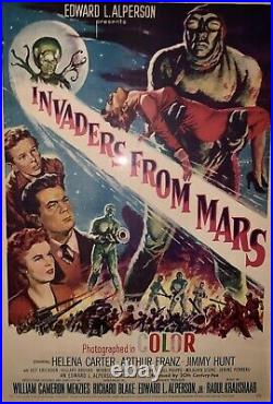 Vintage Movie Poster Invaders from Mars 1953 Sci-fi 40 X 26.5 Framed Mounted