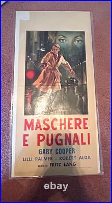 Vintage Movie Poster Italian Cloak and Dagger R 1962 Gary Cooper