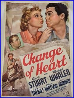 Vintage Movie Poster Linen-backed One Sheet Change of Heart 1938 Golf Comedy